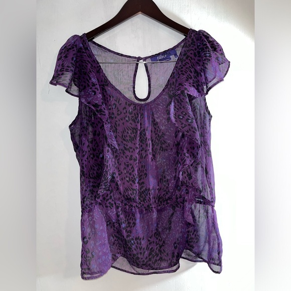 Miley Cyrus & Max Azria Animal‎ Chiffon Top Size XL - Picture 1 of 7